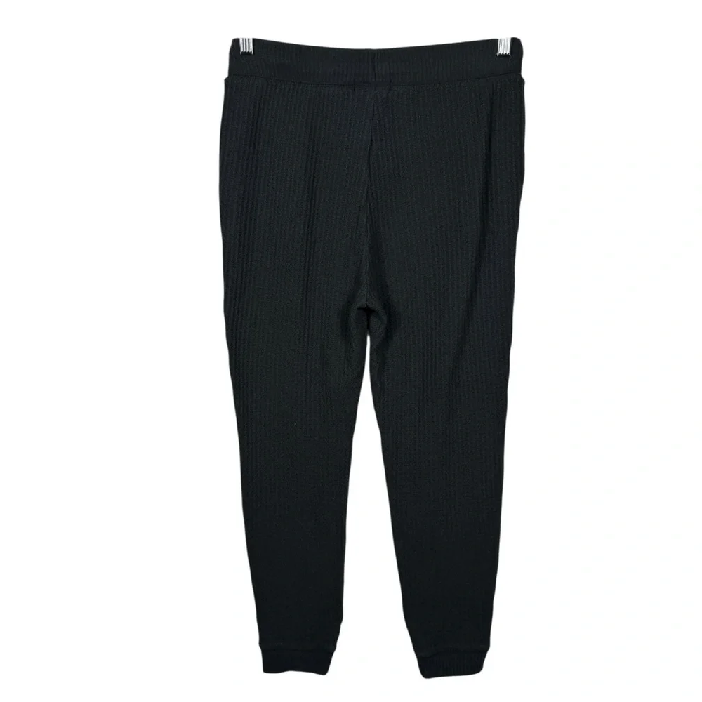 J.Crew Black Henley Waffle-Knit Pajama Pants, Size XS